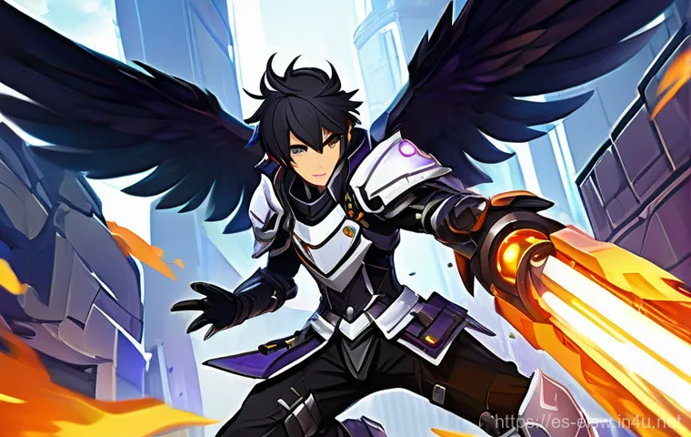 엘소드 패치노트 요약 및 분석 - **Prompt:** A dynamic, action-packed illustration in the style of Elsword, featuring Raven and Ain i...