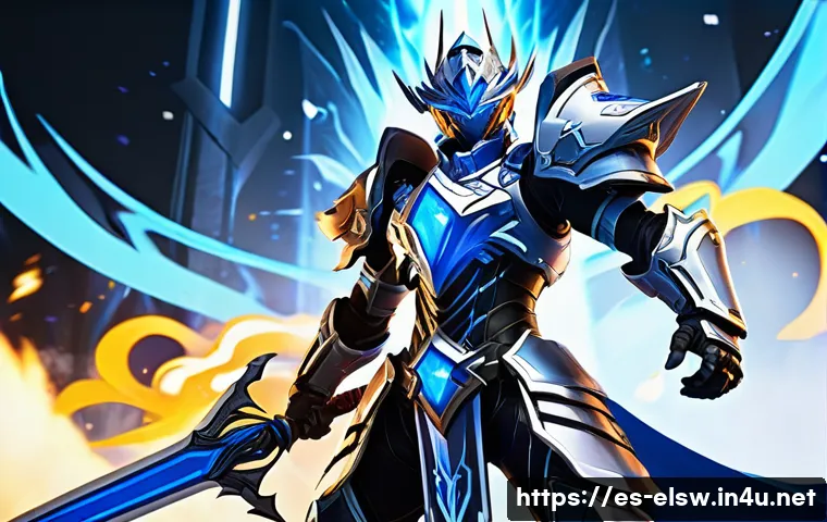 엘소드 캐릭터별 스킬트리 최적화 - A dynamic fantasy battle scene featuring a male Elsword character clad in detailed, stylish armor wi...