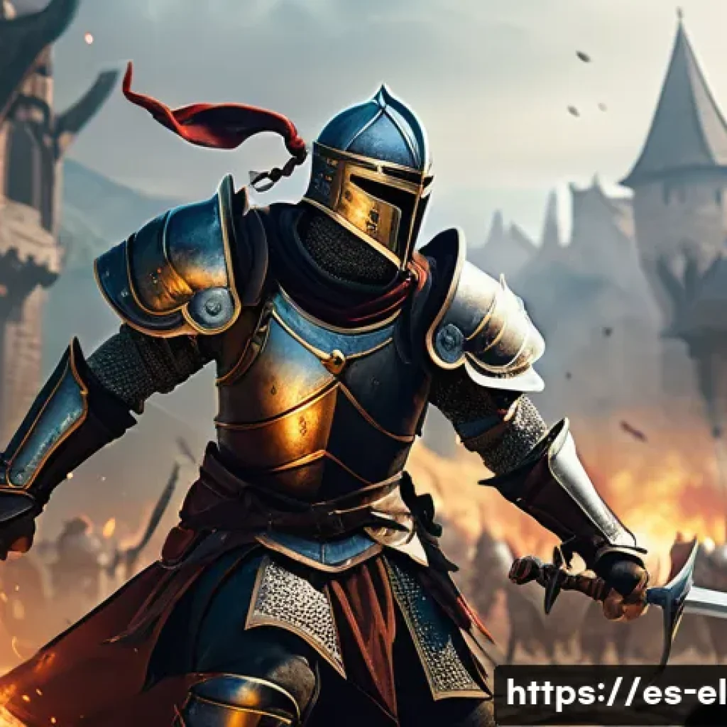 엘소드 버프 시스템 이해 - A dynamic fantasy battle scene featuring a melee warrior character clad in detailed armor and wearin...