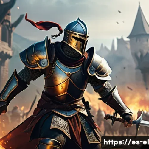 Home 30 엘소드 버프 시스템 이해 - A dynamic fantasy battle scene featuring a melee warrior character clad in detailed armor and wearin...