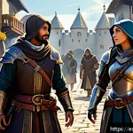 Home 23 엘소드 이벤트 아이템 획득 팁 - A dynamic fantasy game event scene featuring a diverse group of characters strategically selecting t...